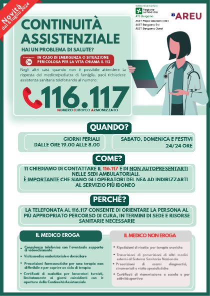 Continuità assistenziale (ex guardia medica) - numero unico Continuità assistenziale (ex guardia medica) - numero unico
