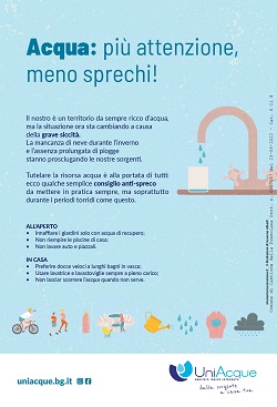 Locandina Acqua: più attenzione e meno sprechi!